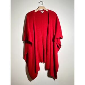 The Winding Road EUC Cherry Red Alpaca/Wool Long Wrap Shawl Scarf One Size Peru